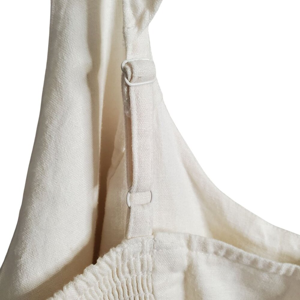 Old Navy Size XL Dress Ruffle Tank Smocked Back Linen Blend Knee Beachy Summer - Picture 8 of 8